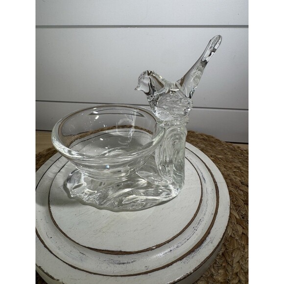 VTG Art Glass Bird Bath Trinket Dish Bowl Ashtray - Picture 4 of 7